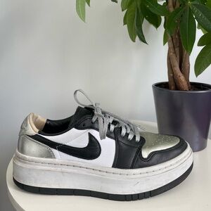 Women Size 8.5 Nike Air Jordan 1 Elevate Low SE Metallic Silver Toe Shoes